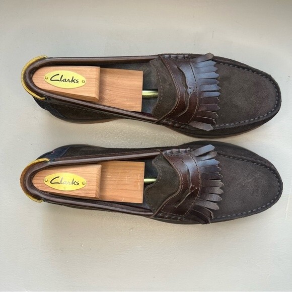 Ted Baker London Brown Suede Loafer Shoes Leather Fringe Men’s Size EU 42 US 9 - Picture 3 of 15